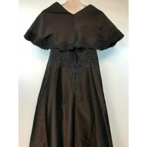 Helen Morley Dark Brown Strapless Lace Gown w/ Bolero 12 - Picture 11 of 11